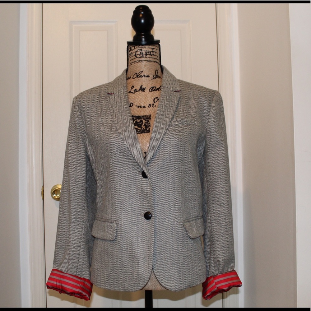 Gray & Red Blazer